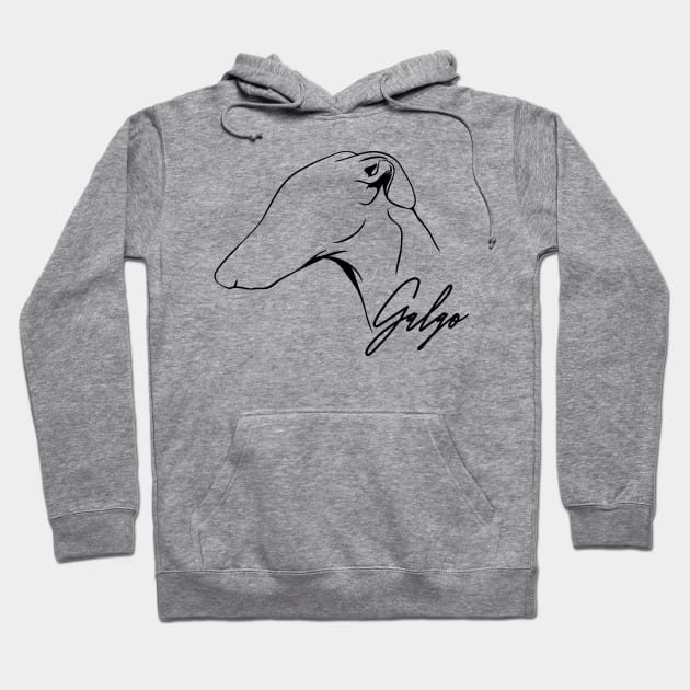 Proud Galgo profile dog lover sighthound gift Hoodie by wilsigns